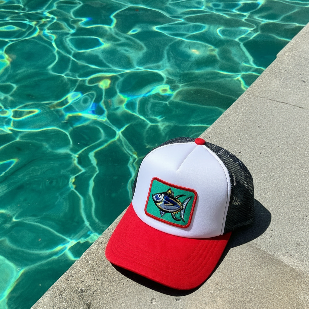 Gorra trucker azul y roja
